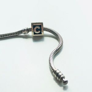 Authentic Pandora sterling silver “C” charm